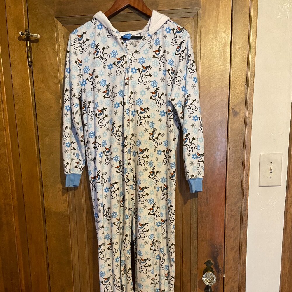 Pre-Owned DISNEY Frozen Olaf SNOWMAN, SNOWFLAKE hooded hoodie onesie one piece